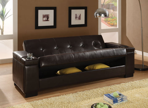 Transitional Dark Brown Sofa Bed
