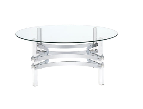 Contemporary Chrome Round Coffee Table