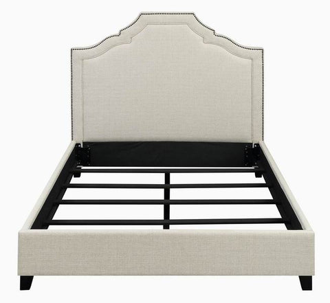 Traditional Oatmeal Upholstered California King Bed