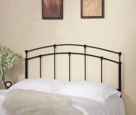 Traditional Black Metal Headboard with Spindles