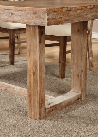 Elmwood Wire Brushed Rustic Dining Table