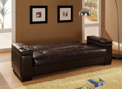 Transitional Dark Brown Sofa Bed