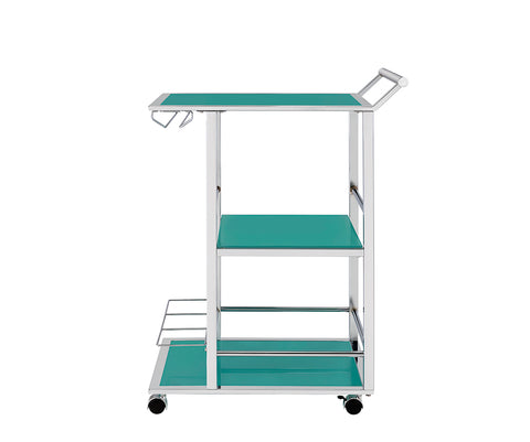 Industrial Turquoise Serving Cart