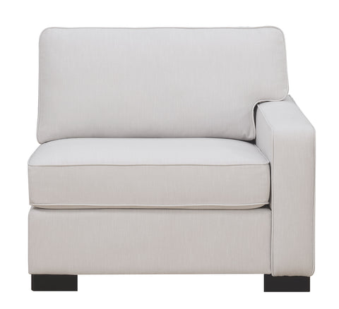 Transitional Ivory Right-Arm-Facing Sectional Chair