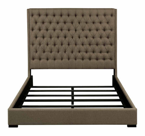 Camille Brown Upholstered Queen Bed