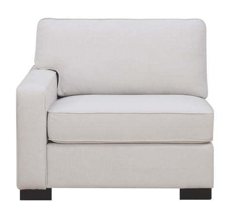 Transitional Ivory Left-Arm-Facing Sectional Chair