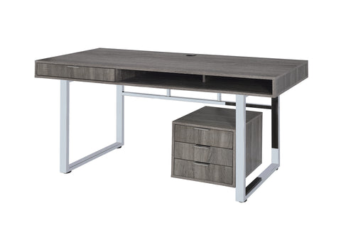 Contemporary Weathered Grey Writing Desk