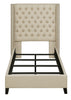 Benicia Beige Upholstered Twin Bed