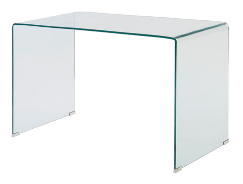 Contemporary Clear Glass Writing Desk