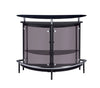 Contemporary Black Bar Unit with Tempered Glass