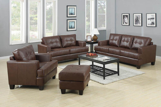 Samuel Transitional Dark Brown Ottoman