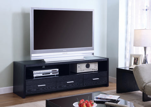Contemporary Black Oak TV Console