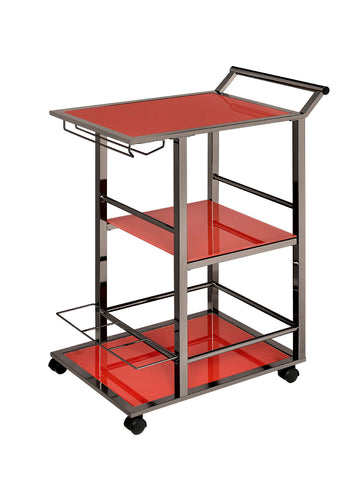 Industrial Red Serving Cart