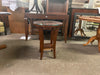 Brown Side Table w Glass Top