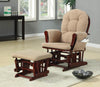 Traditional Beige Rocking Glider with Matching Ottoman