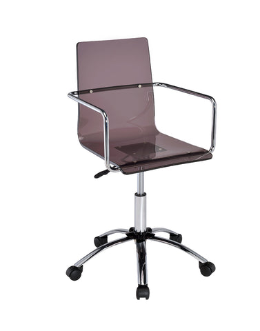 Contemporary Transparent Black Acrylic Office Chair
