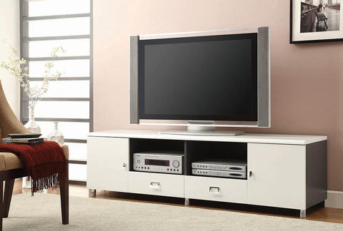 Contemporary White TV Console