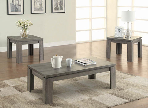 Occasional Table Sets Contemporary Distressed Grey Three-Piece Set