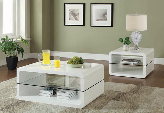 Modern White End Table