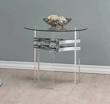 Contemporary Chrome Round Side Table
