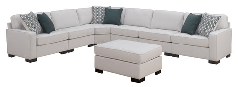 Transitional Ivory Left-Arm-Facing Sectional Chair