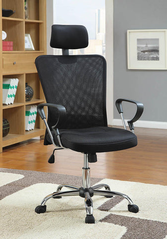 Casual Black Office Chair with Headrest