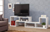 Contemporary White Convertible TV Stand and Bookcase