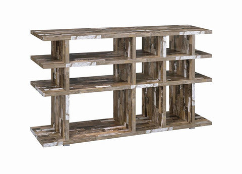 Rustic Salvaged Cabin Low-Profile Bookcase