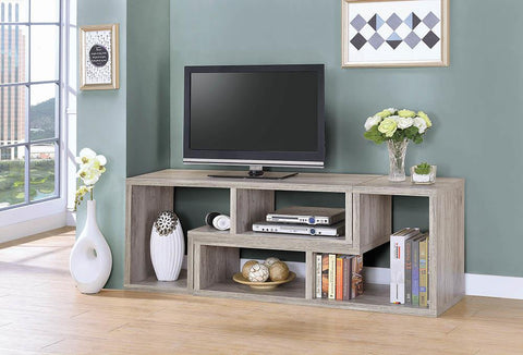 Contemporary Grey Driftwood Convertible TV Stand and Bookcase